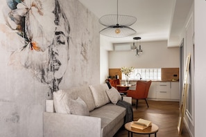 Apartamento de diseño | Cocina básica privada | Cafetera o tetera, hervidor eléctrico, trona infantil y especias