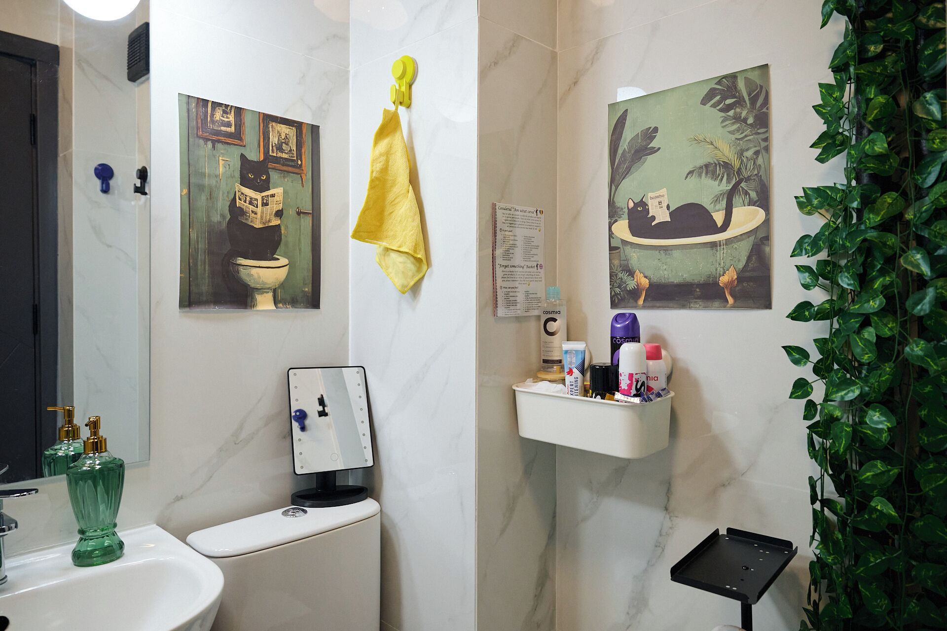 Hiustenkuivaaja, pyyhkeet, saippua, sampoo