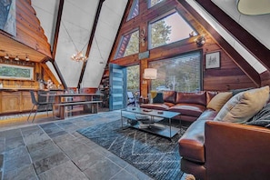 Télévision, cheminée, livres, espaces bureaux