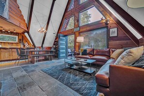 Télévision, cheminée, espaces bureaux