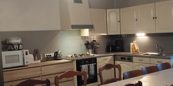 Microwave, oven, stovetop, dishwasher