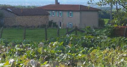Hydrangea farmhouse with views of the surrounding hills