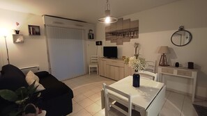 TV, DVD player, stereo