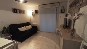 TV, DVD player, stereo