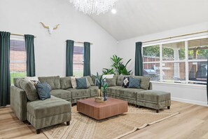 TV, fireplace, offices