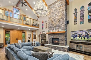 TV, fireplace, offices