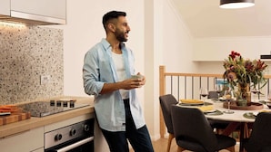 A modern kitchen with a dining area. - The Brass Bear in Darlinghurst (Darlinghurst)