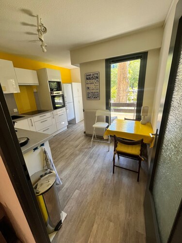 4-person ground-floor apartment, in the center of town and facing Uriage park, near thermal baths