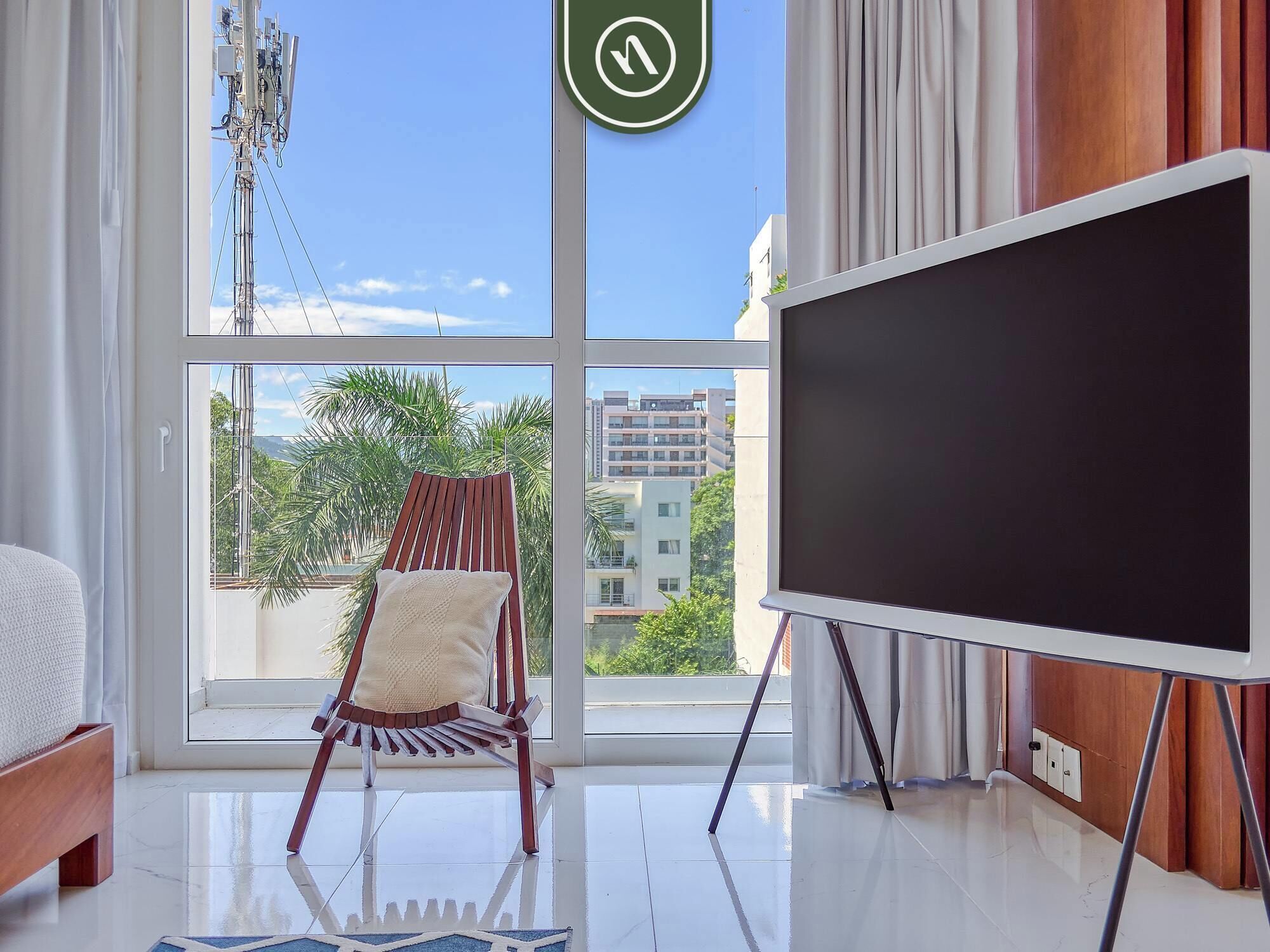 Departamento, 1 cama matrimonial, cocina, vista al océano (Grand Trianon 401) | Interior