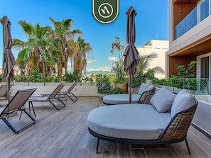 Apartment, 1 King Bed with Sofa bed, Jetted Tub, Ocean View (Maralma Indigo 306) | Terrace/patio - New 1 BR Condo With Amazing Rooftop Pool - Jacuzzi (Bucerías)