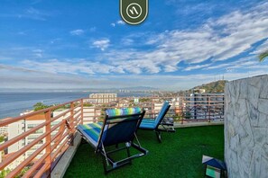 Condo, 1 King Bed, Hot Tub, Ocean View (Residences by Pinnacle 207) | View from room - 1 BR Condo - Amazing Sunsets From the Roof - Pool (Puerto Vallarta)