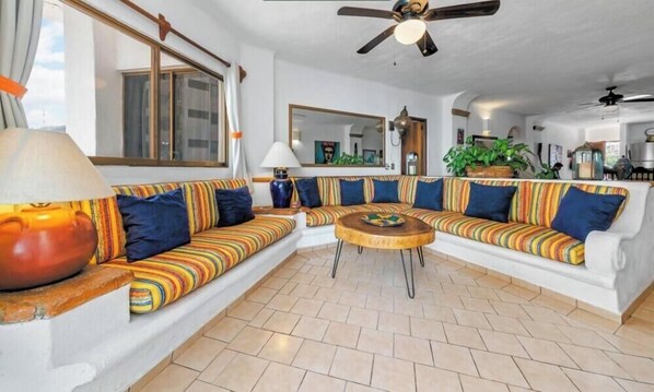 Apartment, Multiple Beds, Pool Access, Ocean View (902-VistadelSol) | Living area