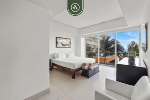 Condo, 1 King Bed with Sofa bed, Pool Access, Ocean View (Icon Vallarta T2 401) | 1 bedroom, individually decorated, individually furnished, bed sheets