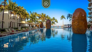 Outdoor pool - Beachfront 1 BR Condo With Multiple Pools - Gym (Puerto Vallarta)