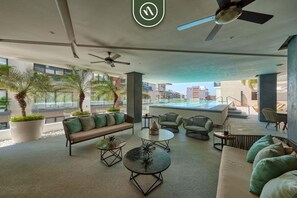 Apartment, 1 Queen Bed, Hot Tub, Beach View (Pavilion 604) | Terrace/patio