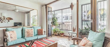 Apartment, Multiple Beds, Pool Access, Beach View (115-VistadelSol) | Living area