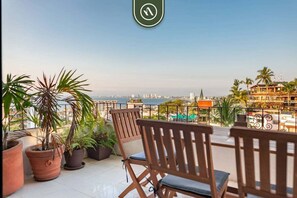 LÀgenhet - 1 kingsize-sÀng med bÀddsoffa - tillgÄng till pool - havsutsikt (Vista Mar 1) | Terrass/Patio