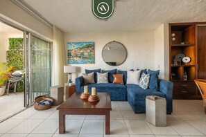 Condo, 1 King Bed with Sofa bed, Pool Access, Ocean View (Vista Mar 1) | Living area - Two Story Condo With Amazing Ocean-sunset Views (Puerto Vallarta)