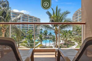 Apartment, Multiple Beds, Kitchen, Ocean View (DelCanto TA303) | Property grounds - Oceanfront 2 BR Condo - Beach - Restaurant - Gym (Nuevo Nayarit)