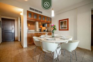 Apartment, Multiple Beds, Pool Access, Ocean View (Krystal Grand NV 2102) | Dining - 3BR Condo in the Krystal Grand Hotel - Beach (Nuevo Nayarit)