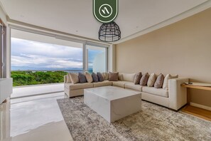 Apartment, Multiple Beds, Kitchen, Ocean View (Bolongo - 309) | Living area - New 3BR Condo - Oceanview Terrace - Private Beach (Punta de Mita)
