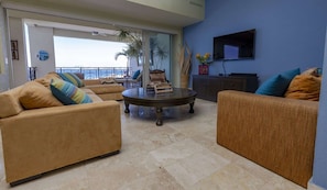 Apartment, Multiple Beds, Kitchen, Ocean View (707-Molino Agua) | Living area | 42-inch flat-screen TV with digital channels