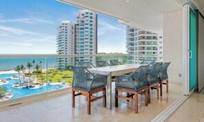 Apartment, Multiple Beds, Jetted Tub, Ocean View (Shangri-La T5-7B) | Outdoor dining - Luxury Oceanfront 4BR Condo - Pool - Ocean View (Puerto Vallarta)