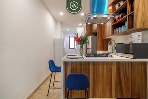 Apartemen, 1 Tempat Tidur Queen, balkon, pemandangan samudra (Aquiles Serdan 374 No 03) | Dapur pribadi