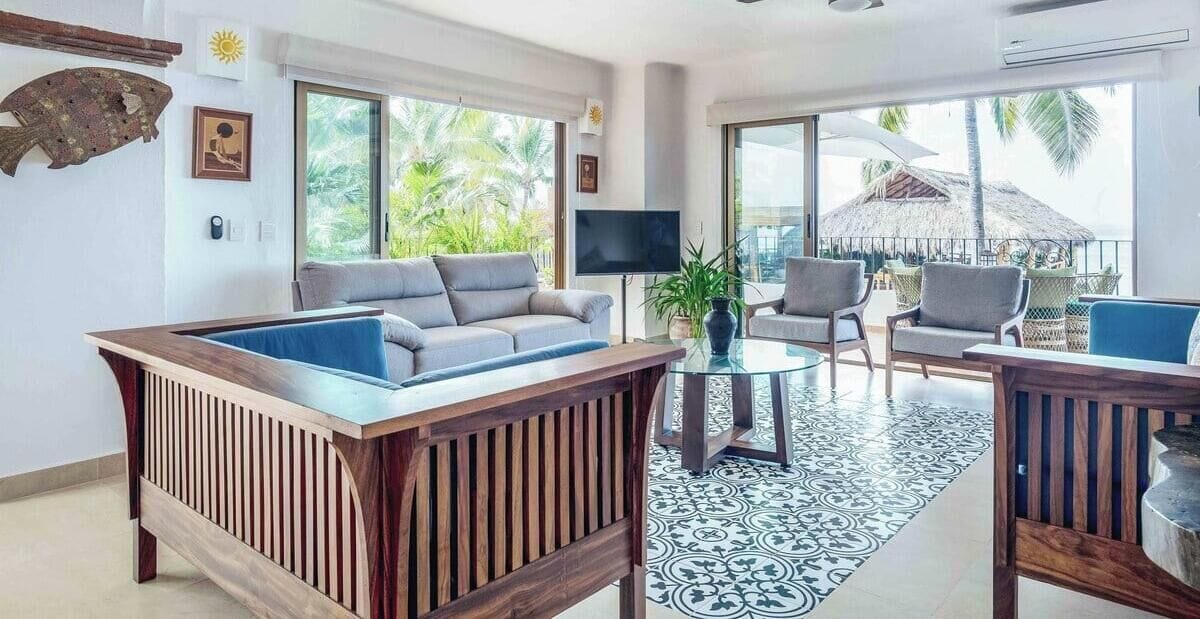 Departamento, varias camas, acceso a la alberca, vista al océano (214-VistadelSol) | Interior