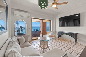 Apartment, Multiple Beds, Kitchen, Ocean View (Plaza Dorada 603 604) | Living area | 42-inch flat-screen TV with digital channels, MP3 dock
