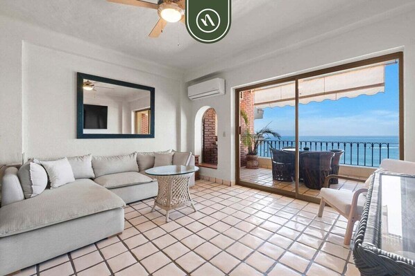 Apartment, Multiple Beds, Balcony, Ocean View (Plaza Dorada 603 604) | Living area | MP3 dock