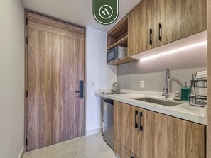 스튜디오, 킹사이즈침대 1개, 주방, 바다 전망 (Harbor 171 Torre Norte 111) | 전용 주방 | 커피/티 메이커, 식탁