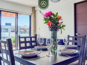 Appartement, 2 grands lits, cuisine, vue plage (Puerta arena J22) | 2 chambres, décoration personnalisée, ameublement personnalisé