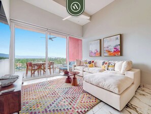 Apartment, Multiple Beds, Kitchen, Beach View (DToscana PH01 - Sienna) | Living area - 3 BR Penthouse - Nuevo Nayarit - Rooftop Pool Gym (Nuevo Nayarit)