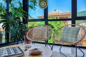 Appartement, 1 kingsize bed, open haard, uitzicht op strand (Casa Lucas PH) | Interieur