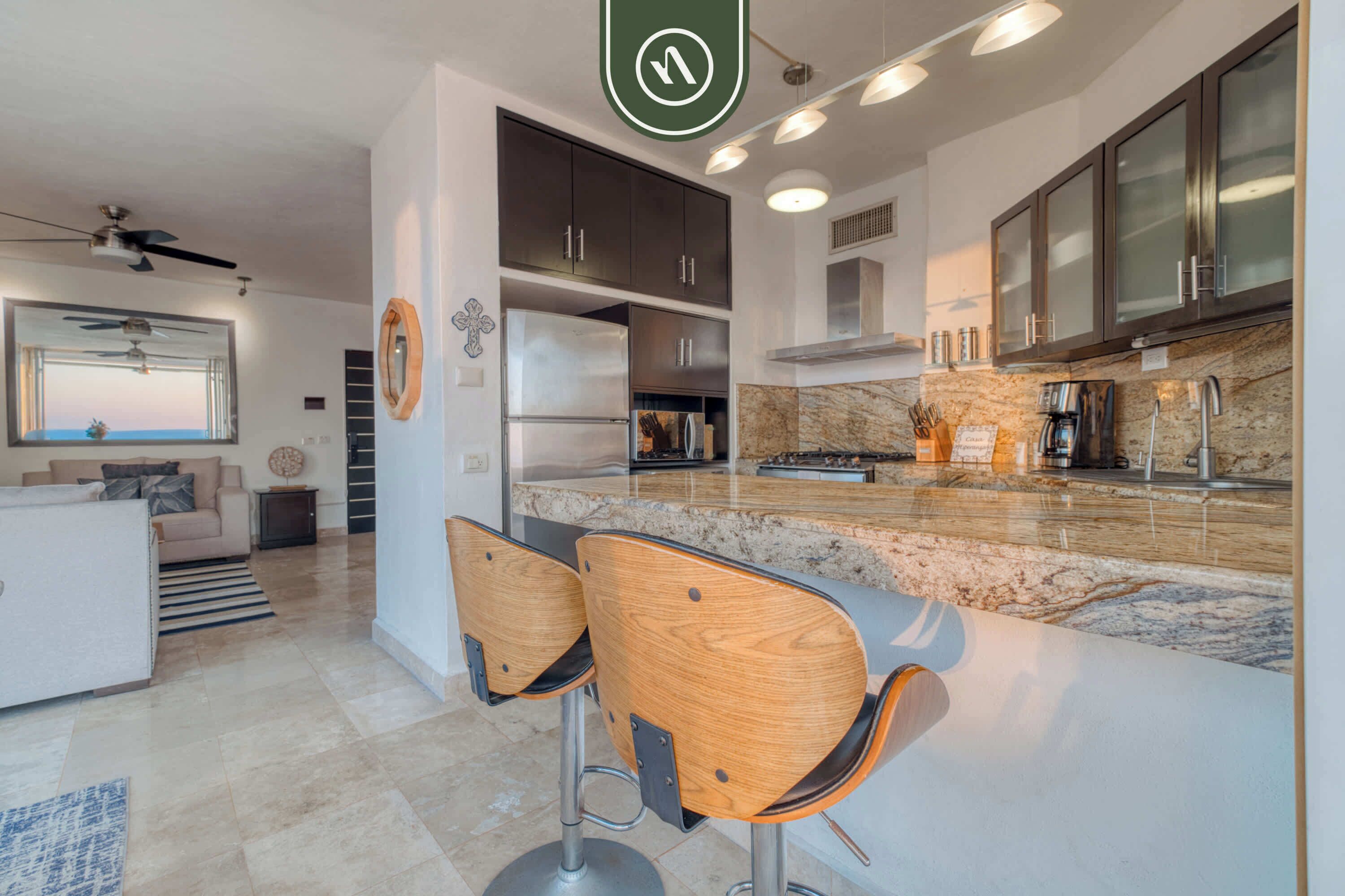 Departamento, varias camas, cocina, vista al océano (Las Peñas de Teresa 303) | Cocina privada | Comedor 