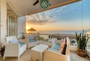Appartement, meerdere bedden, toegang tot zwembad, uitzicht op oceaan (Las Peñas de Teresa 303) | Terras