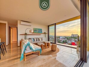 Appartement, Plusieurs lits, cuisine, vue sur lâocĂ©an (Koralion 4D) | Aire de sĂ©jour