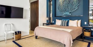 Appartement, 1 kingsize bed met slaapbank, balkon, uitzicht op zee (Pier 57 201) | 1 slaapkamer, individueel gedecoreerd, individueel gemeubileerd
