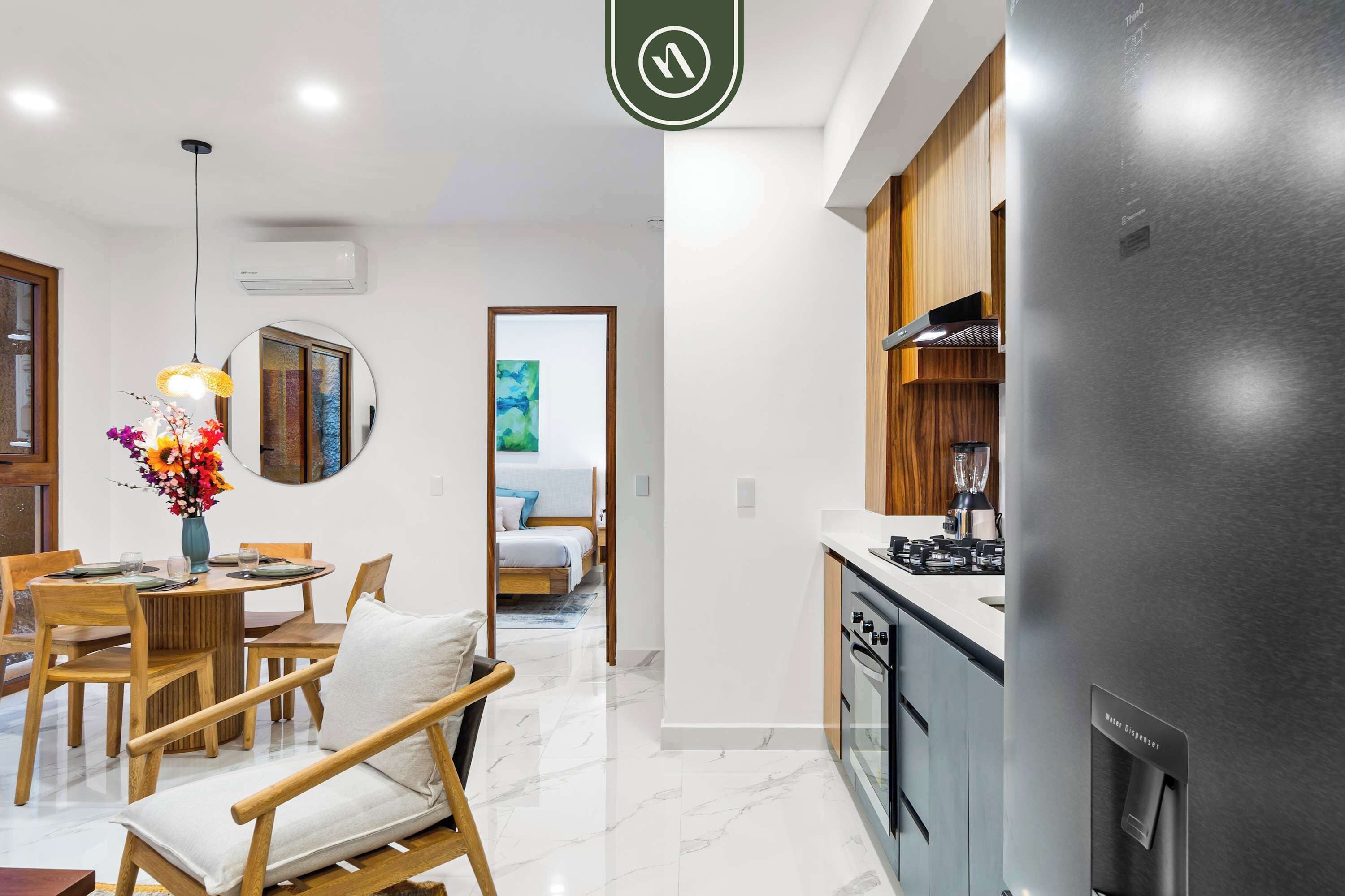 Departamento, 1 cama King size y sofá cama, cocina, vista al océano (Luz 203) | Interior