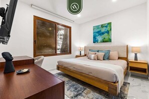 Condo, 1 King Bed with Sofa bed, Pool Access, Ocean View (Luz 203) | 1 bedroom, individually decorated, individually furnished, bed sheets - New 1 BR Condo - Rooftop Pool - Romantic Zone (Puerto Vallarta)