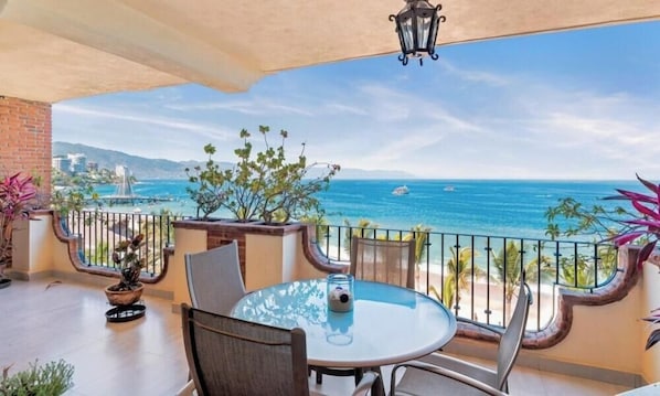 Condo, Multiple Beds, Balcony, Ocean View (603 Plaza Mar) | Outdoor dining - Ocean View 2Br Condo-balcony-beach-pool - 603 (Puerto Vallarta)