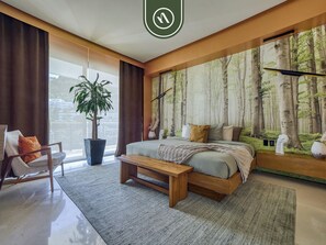 Departamento, varias camas, cocina, vista al océano (Soho PV PH1104 Casa del Cielo) | 2 habitaciones, decoración personalizada y muebles diferentes 