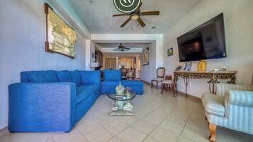 Apartment, Multiple Beds, Kitchen, Ocean View (Bay View Grand F301) | Living area | 42-inch flat-screen TV with digital channels