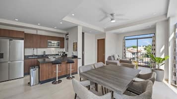 Condo, Multiple Beds, Balcony (Galeritas 5) | Private kitchen | Dining tables