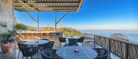 Apartment, Multiple Beds, Hot Tub, Ocean View (The Ava 14) | Outdoor dining