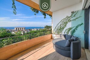 Condo, 1 King Bed with Sofa bed, Balcony, Ocean View (SoHo PV 806) | View from room - Luxury 1BR Condo - Rooftop Pool - Bay View (Puerto Vallarta)