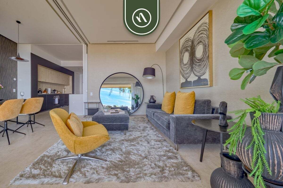Appartamento, 1 letto king con divano letto, balcone, vista oceano (SoHo PV 806) | Area soggiorno
