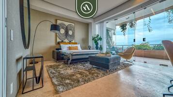 Departamento, 1 cama King size y sofá cama, cocina, vista al océano (SoHo PV 806) | 1 habitación, decoración personalizada y muebles diferentes