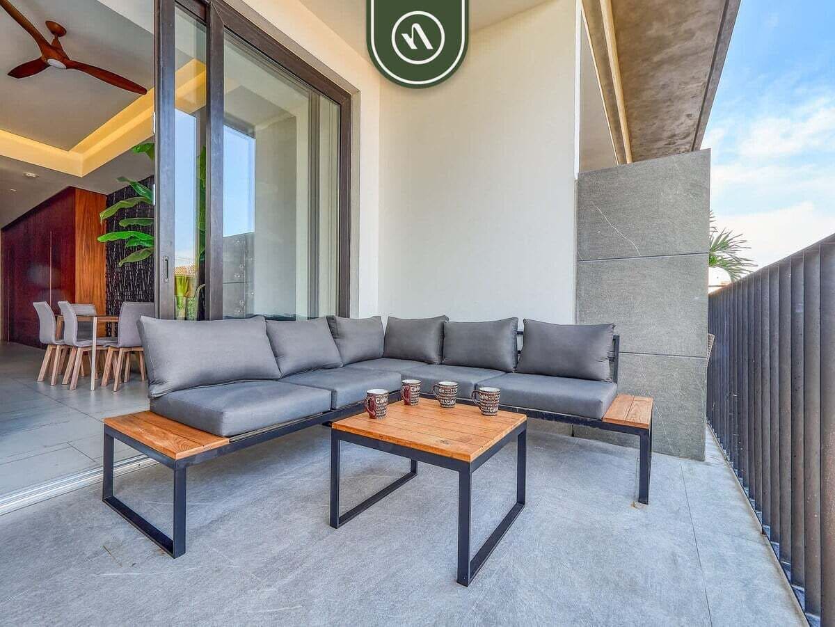 Appartement, 1 grand lit, bain à remous, vue océan (Madero 320 B103) | Terrasse/Patio